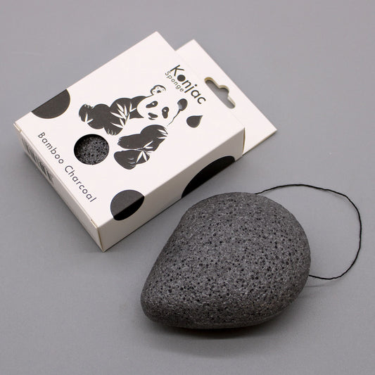Teardrop Konjac Sponge 3-Pack - Bamboo Charcoal - Anti-bacterial