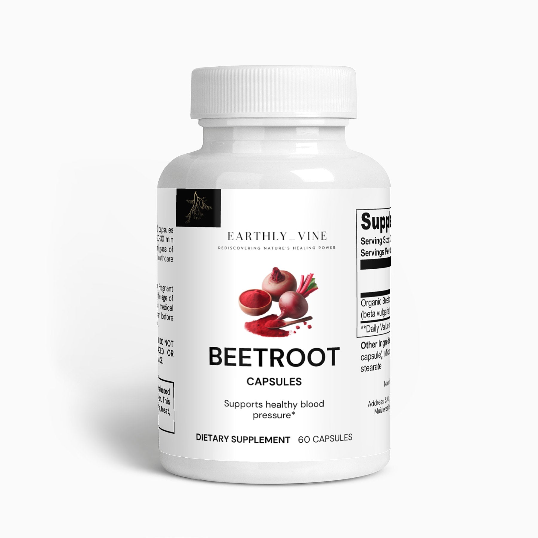 Beetroot supplement bottle
