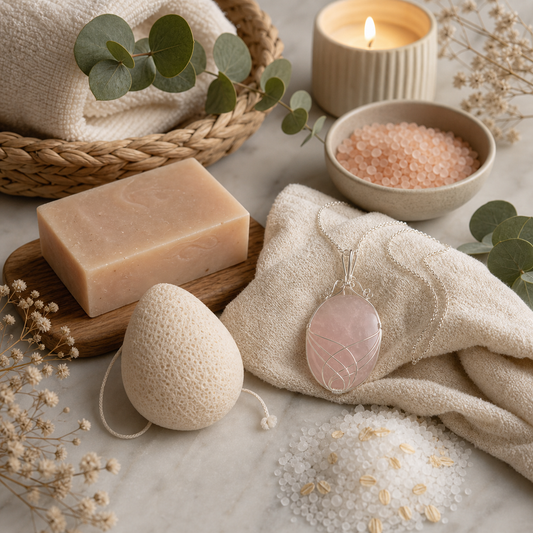 Soft Skin + Grounding Ritual - Rose Quartz Necklace