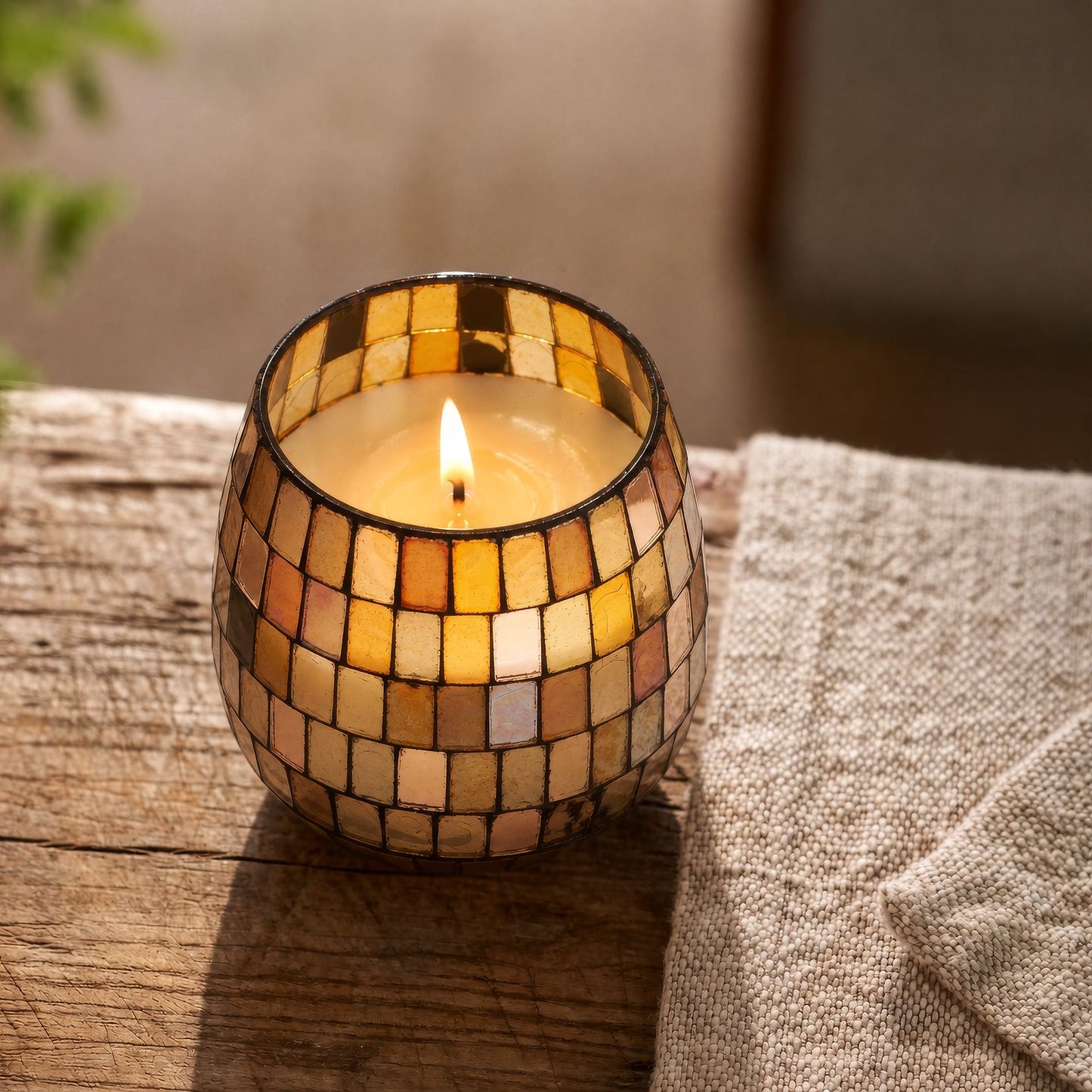 Small Glass Jar Candles - Amber Mosaic