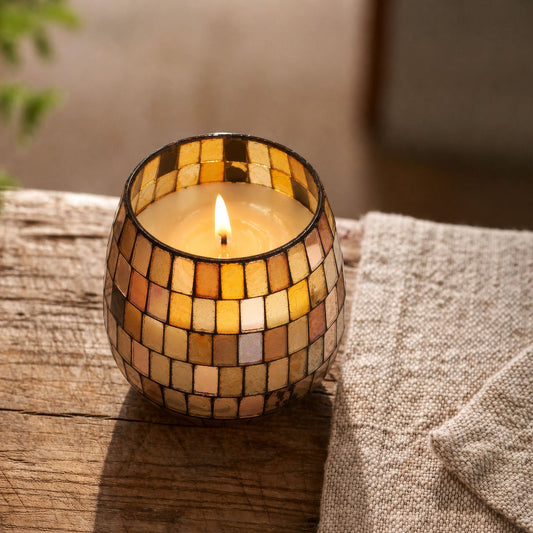 Small Glass Jar Candles - Amber Mosaic