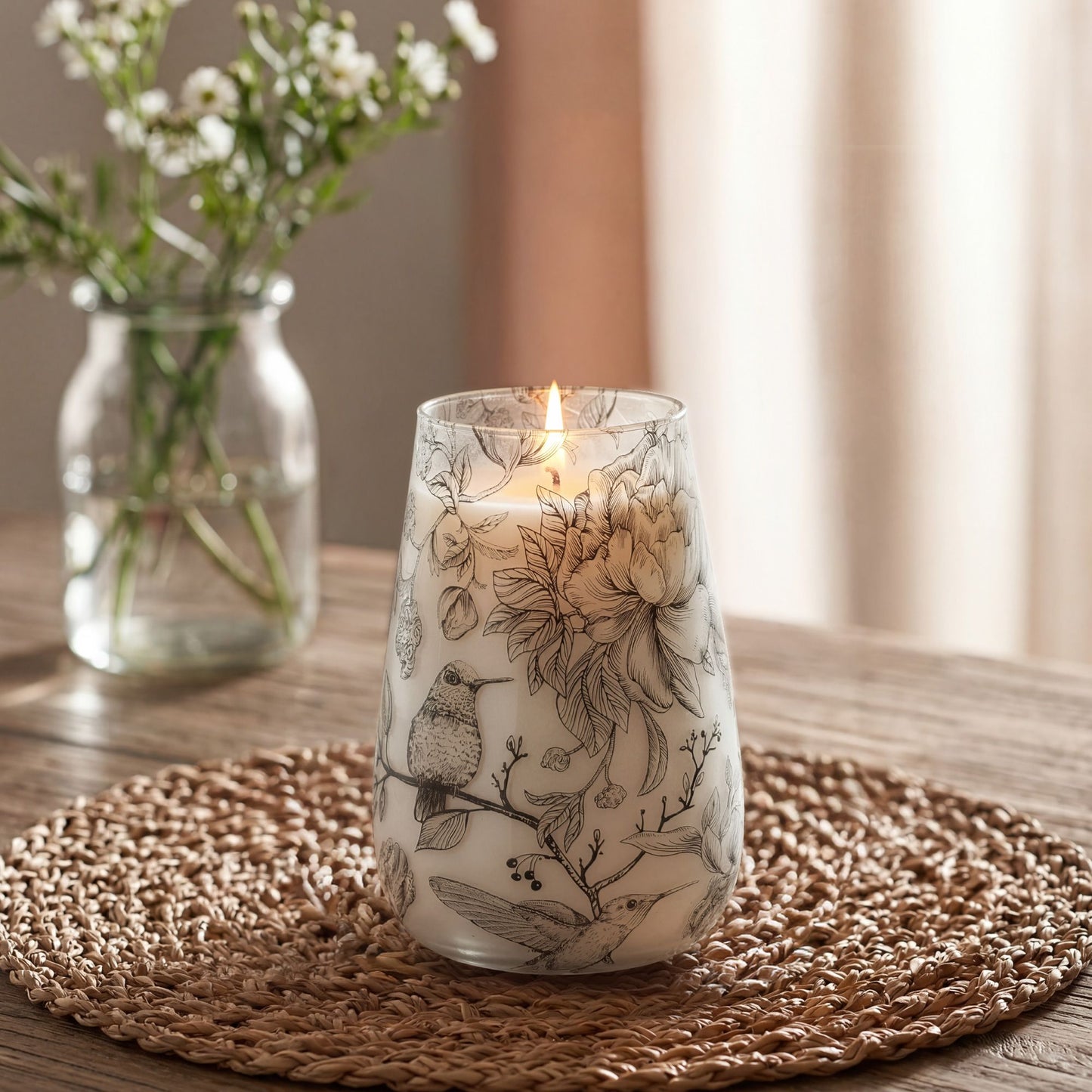 Tall Glass Jar Candles - Drawn by Flame