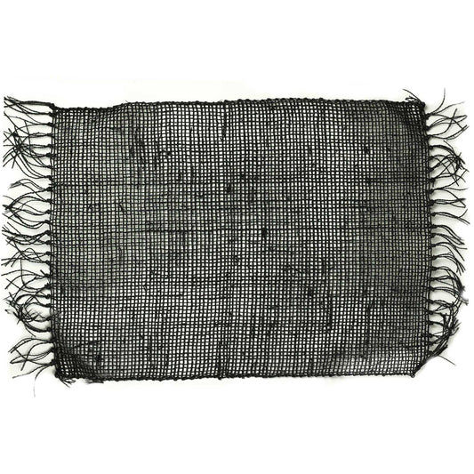 Seagrass Fringe Place Mat - Black